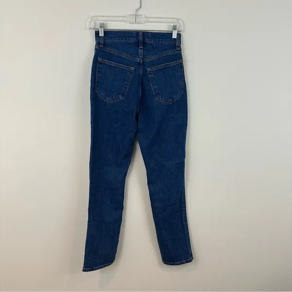 Abercrombie & Fitch Blue Wash Ultra High Rise Ankle Straight Curve Love Size 00 - Image 5