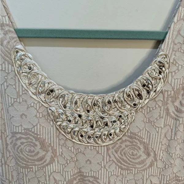 Free People Cream Beaded Floral‎ Dress Sz XS - Image 2