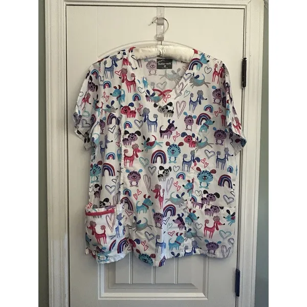 Butter-Soft Women’s XL Medical Scrub Tops Lot of 2 Nurse Veterinary Workwear Set - Image 13