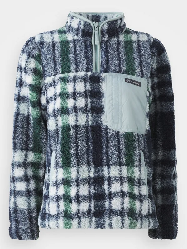 💙Columbia So Soft West Bend 1/4 Zip Fleece Pullover Plaid Jacket💙 ~medium 🆕 - Image 7