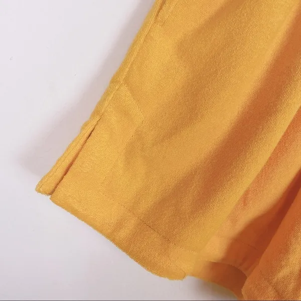 Charlie Holiday Cleo Terry Cloth Shirt Shorts Set Orange Resort Beach Lounge - Image 8