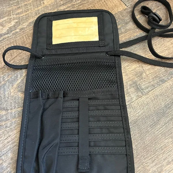 LL Bean Black‎ Nylon Neck Wallet Travel Pouch Crossbody Passport Organizer Bag - Image 3