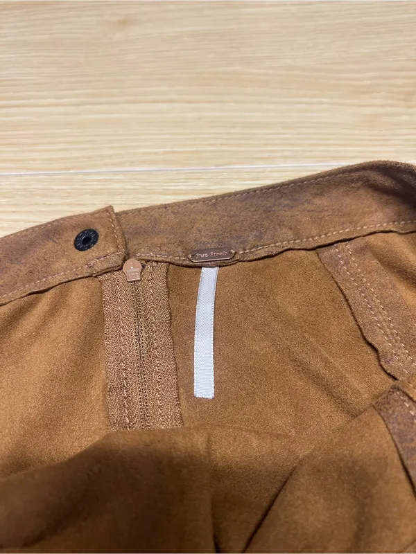 Free People Rumi Ruched Mini Skirt — Chestnut Brown - Image 7