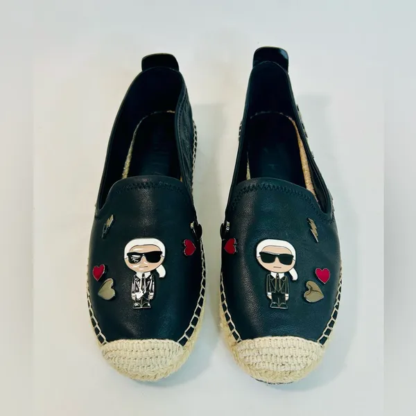 Karl Lagerfeld Paris Women's Michaela Embellished Slip-On Espadrille Flats 7.5 - Image 4