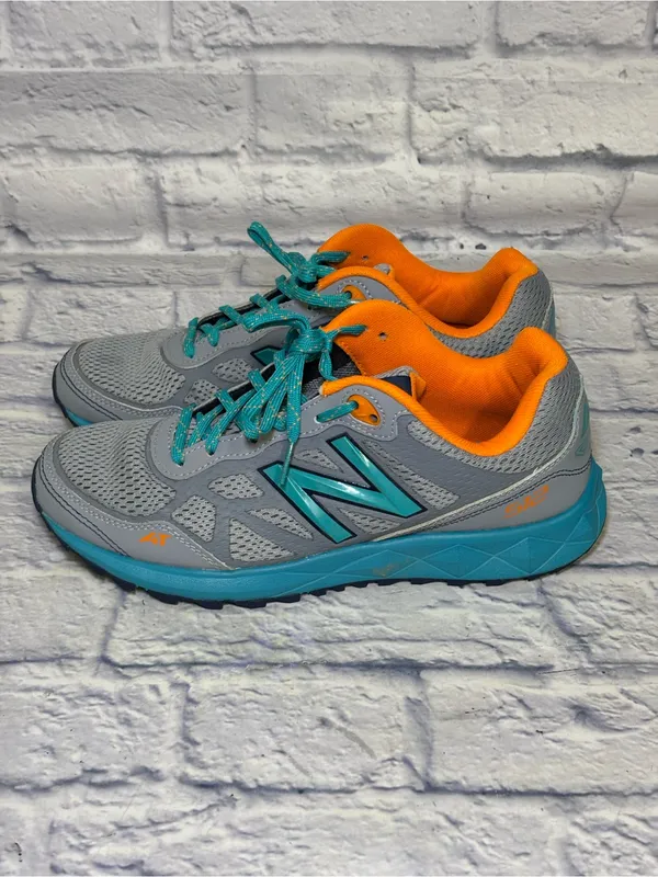 New Balance 512 Running Shoes Womens Size 8.5 Sneakers Teal Blue Orange - Image 3