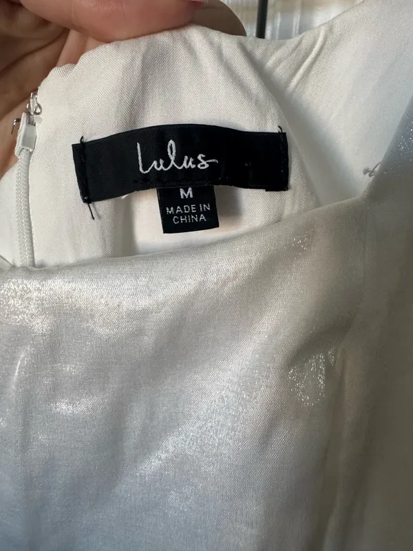 Lulus Satin White Dress - Image 3