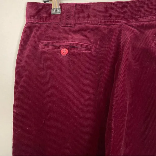 Corduroy Pants Burgundy Dark Red‎ Straight Leg Women High Waisted Rise Pockets - Image 12