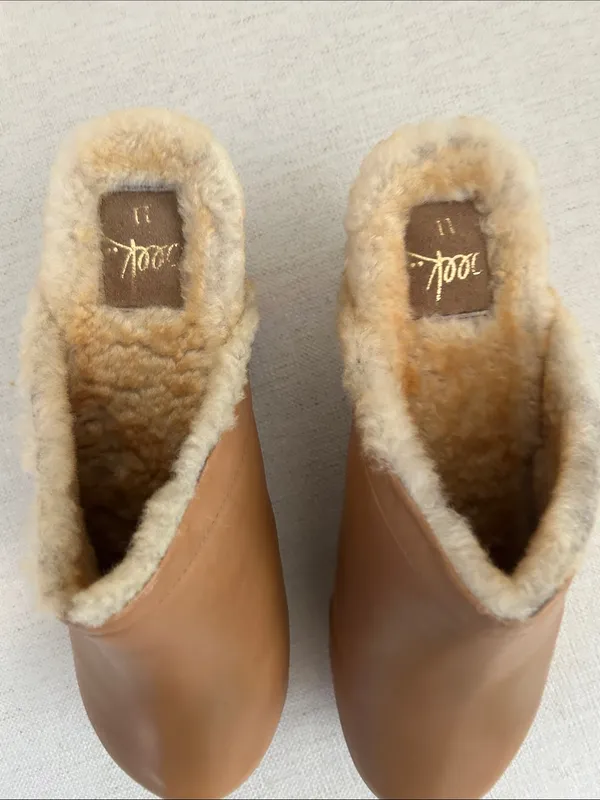 BEEK Woodpecker Shearling Clog, Saddle, Size 11, NEW NWT no box - Image 6