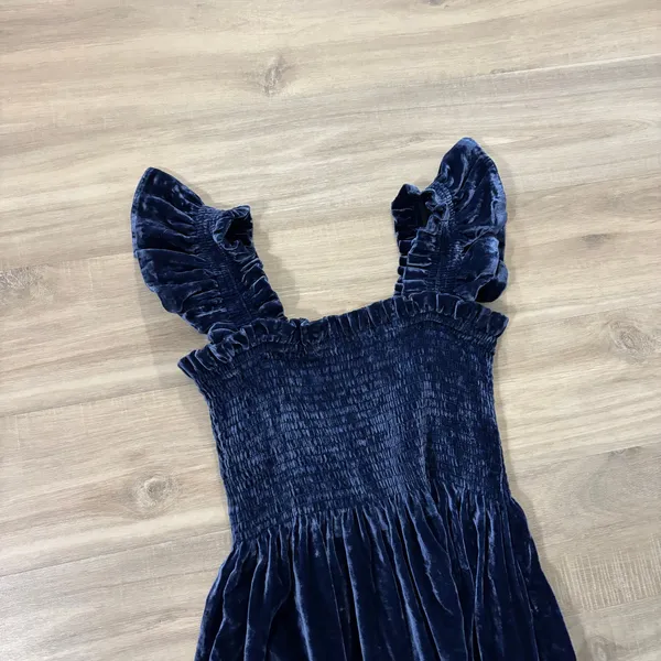 Hill House Home The Ellie Nap Dress Navy Velvet Women Size Small - Image 4