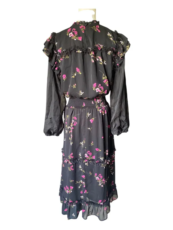 CeCe Floral Ruffle Midi Dress - Image 3
