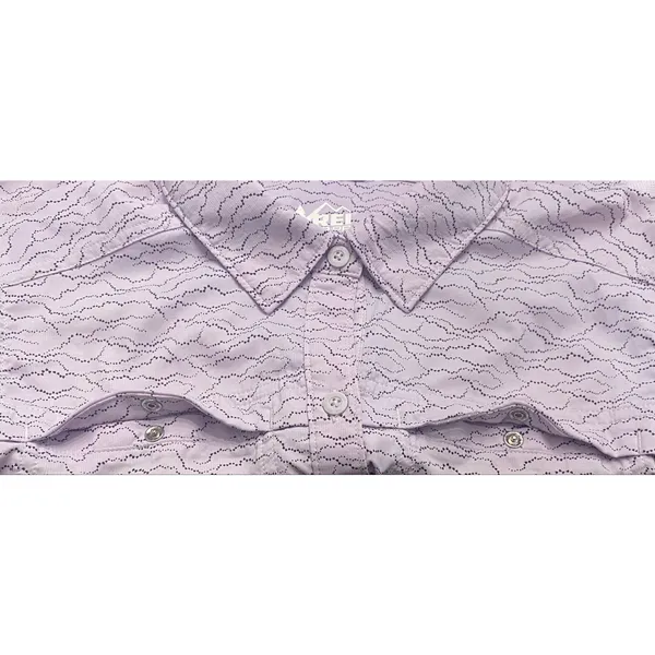 REI Co-op Sahara Shirt Small UPF Fishing Hiking Lilac Topographic Print Gorpcore - Image 7