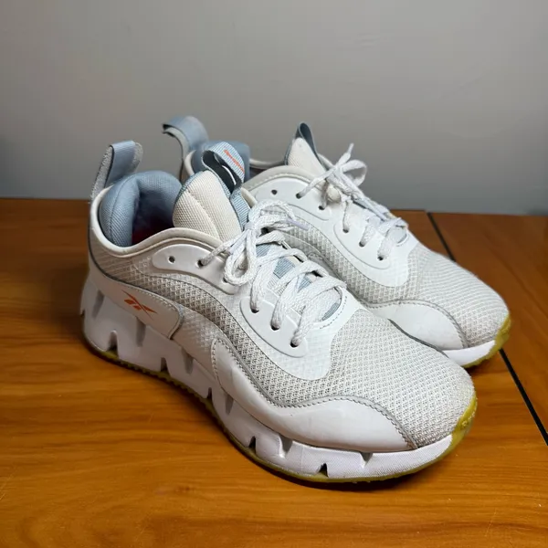 Reebok Women's Zig Dynamica STR Shoes White Blue‎ Workout Comfort W8.5 - Image 4