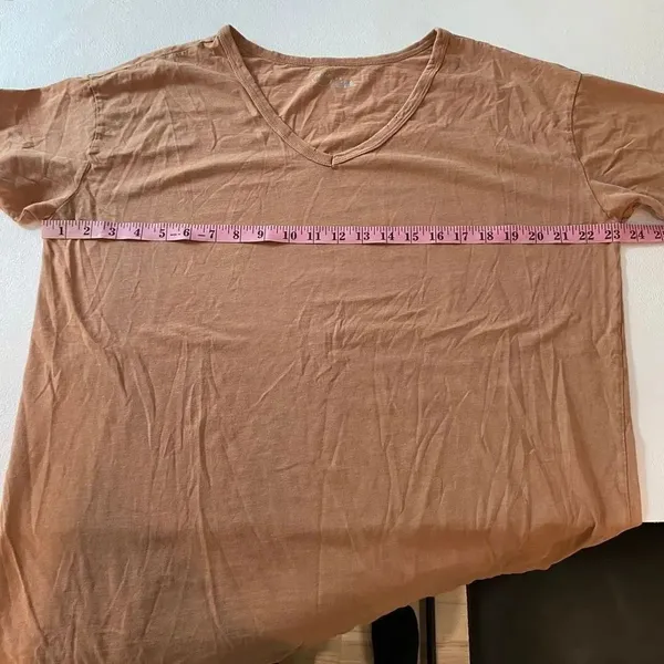 Aerie Oversized V Neck Tee Medium Brown Casual Basic Minimalist - Image 5