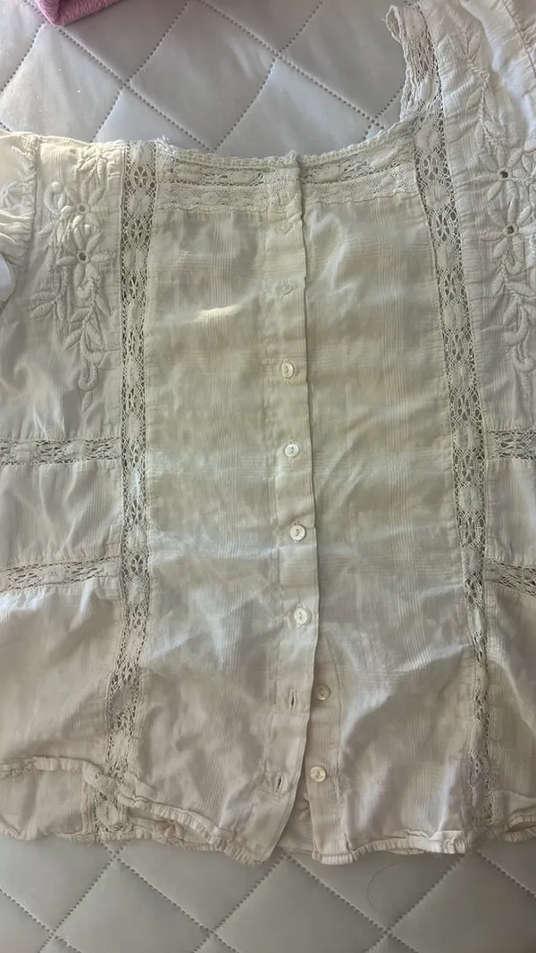LoveShackFancy Steffi Pale Blue Boho Top Blouse Size XS - Image 3