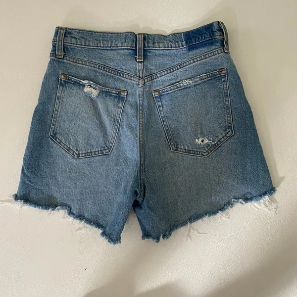 Abercrombie & Fitch Dad Shorts Size 27/4 High Rise Distressed Denim Cutoff - Image 3