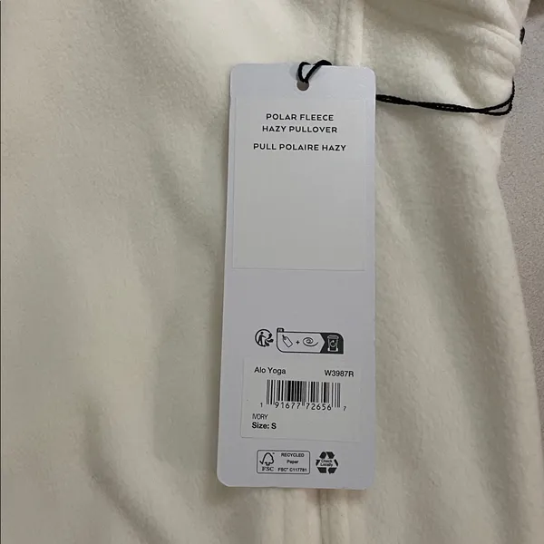 Alo Yoga NWT Hazy Mock Neck Pullover in Ivory Size S Oversized - Image 7