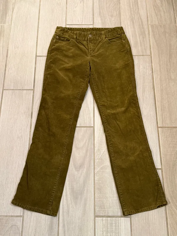 J. Crew Olive Green Corduroy Bootcut Pants size 4S - Image 3