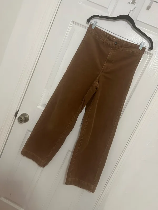 Everlane Womens Brown Corduroy Pants Size 6 High Rise Straight Leg Casual Fall - Image 2
