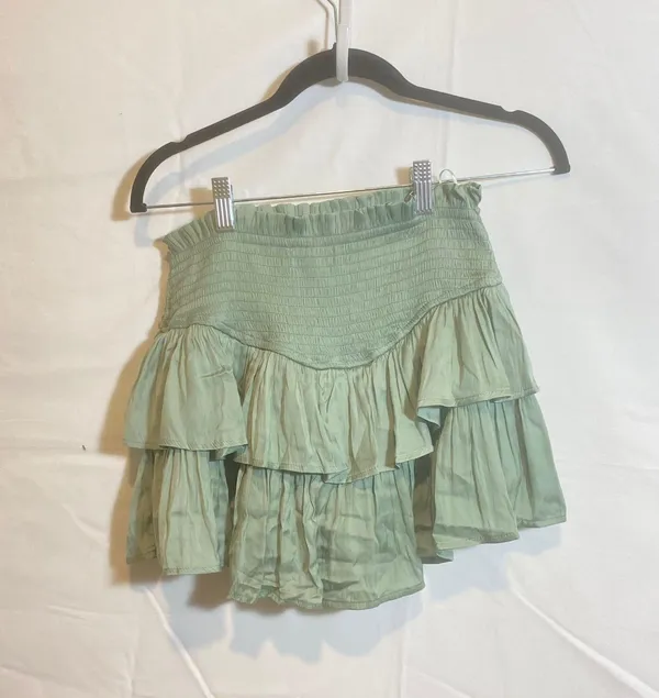 Altar’d State Green Silky Flowy Skirt - Image 3