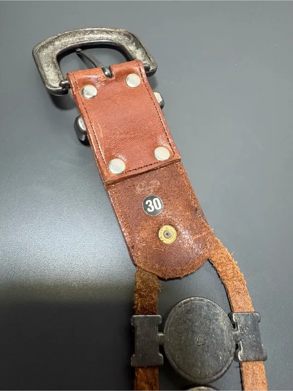 Vintage Western Leather Concho Belt - Image 6