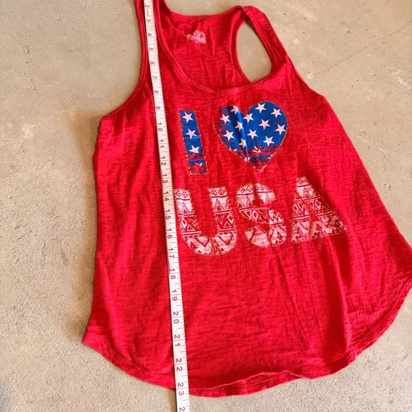 Source Unknown Red I Love USA Tank Top Size M - Image 4