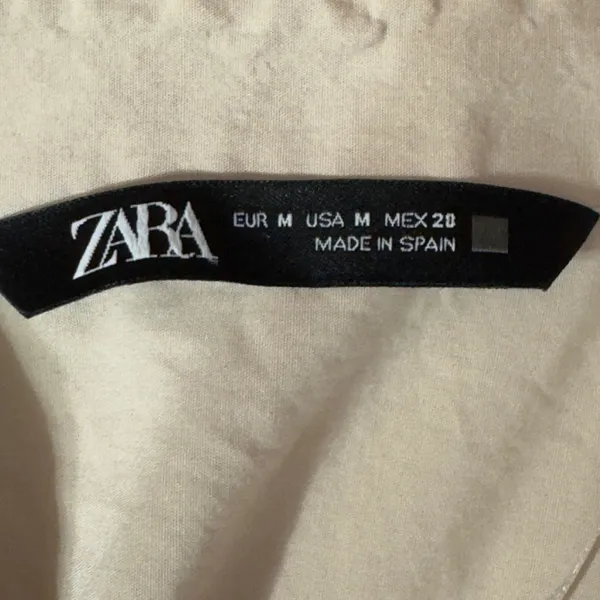 3057 | Zara Oversized Cotton Poplin Button Down Shirt Beige Women Size M - Image 5