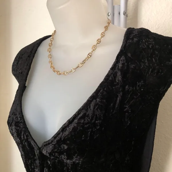 Vintage 1990s classy simple gold chain link necklace - Image 3