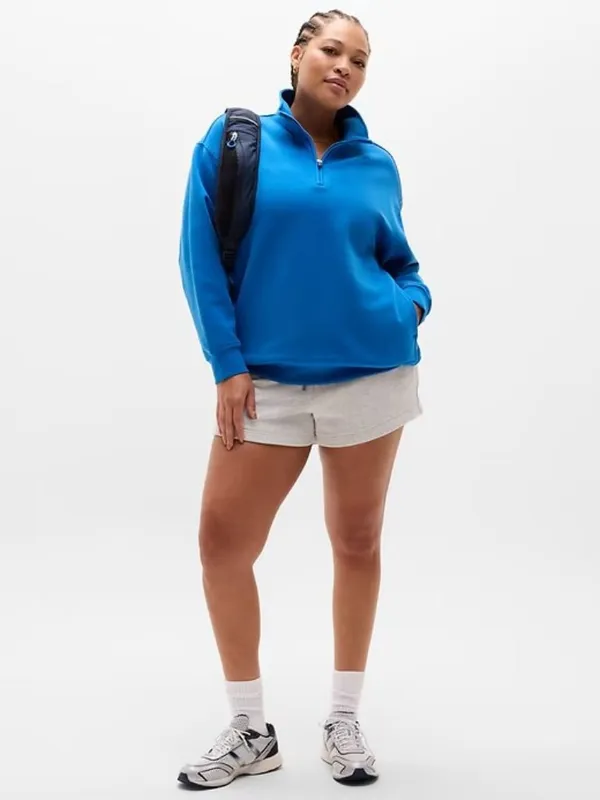 New Athleta S Forever Fleece 1/4 Zip Sweatshirt Breaker Blue Small Regular - Image 3