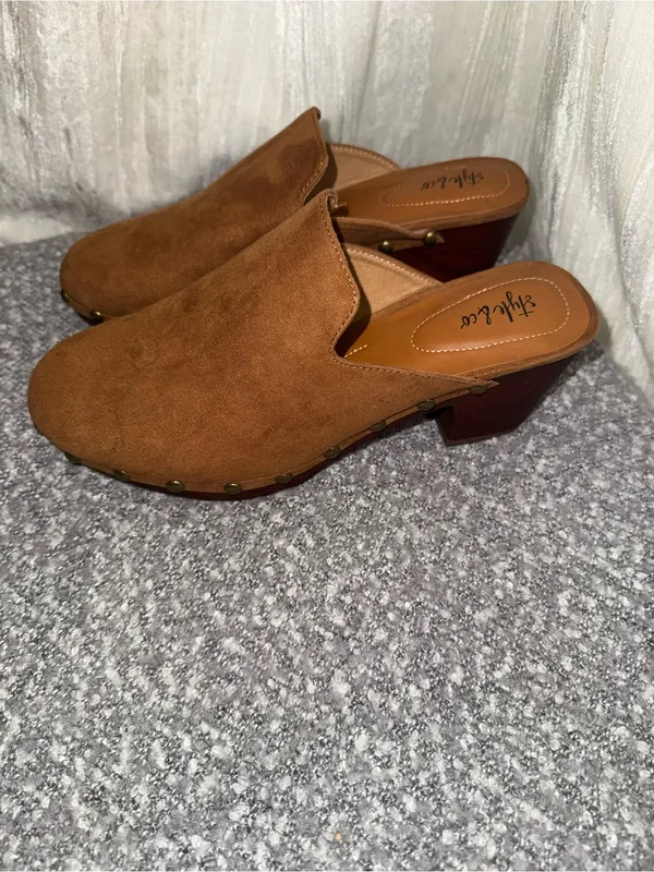 Style & Co. Tan Suede Slip-On Mule Slides - Image 3