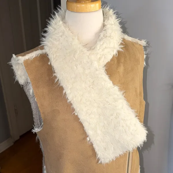 Saturday Sunday Anthropologie Fluffy Cream Vest - Image 3