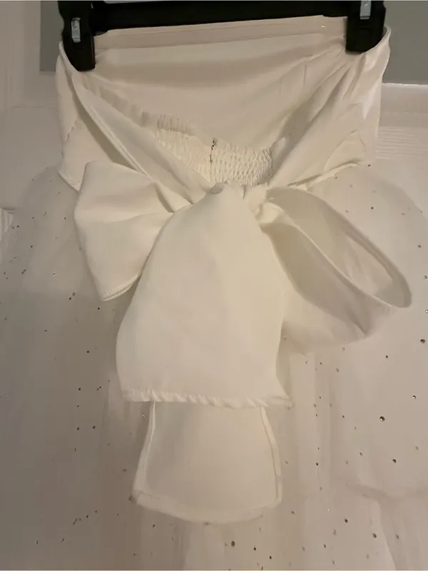 Altar’d State Strapless White Tulle Dress - Image 6