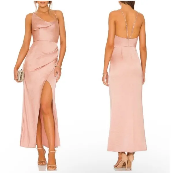 Significant Other Aria Draped Asymmetrical Gown Women's‎ 6 Nougat Formal - Image 2