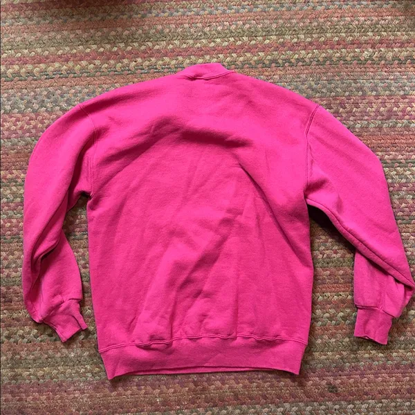 Vtg Jerzees Super Sweats Hot Pink Conversations Heart Sweatshirt - Image 6