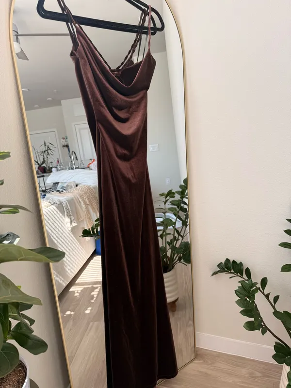 Brown sparkly long dress Size M - Image 3