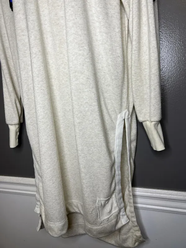 FP Movement Dress Womens Small White Hooded French Terry Sweater Midi Lounge - Image 6