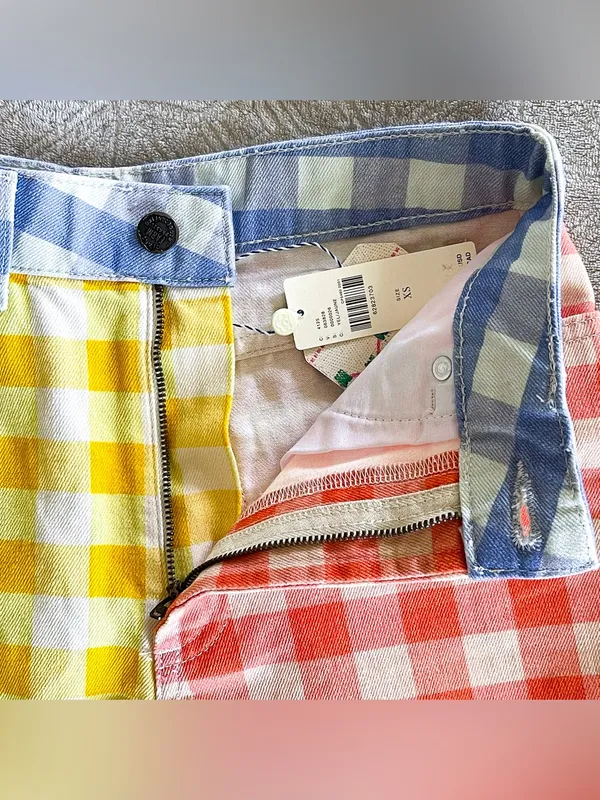 Farm Rio‎ Anthropologie Gingham Shorts Patchwork Picnic XS NWT - Image 4