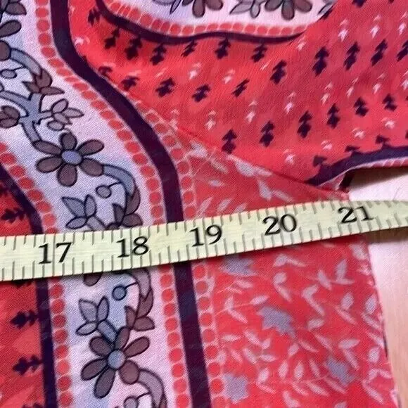 Free People Moonlight Mile Woven Top Hot Coral Floral Size Small‎ - Image 9