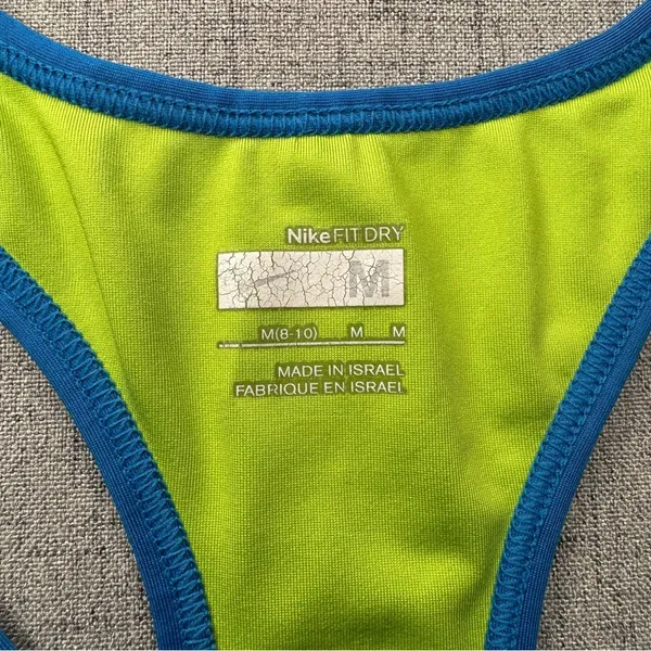 Nike Sports Bra Blue & Green Size Medium - Image 6