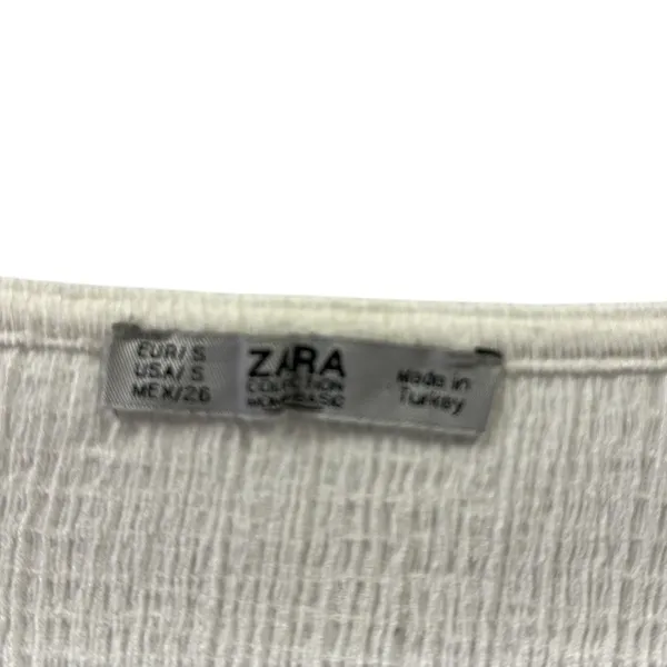 Zara White Gauze Twisted Front Dolman Short Sleeve Lightweight Top Womens Small - Image 9