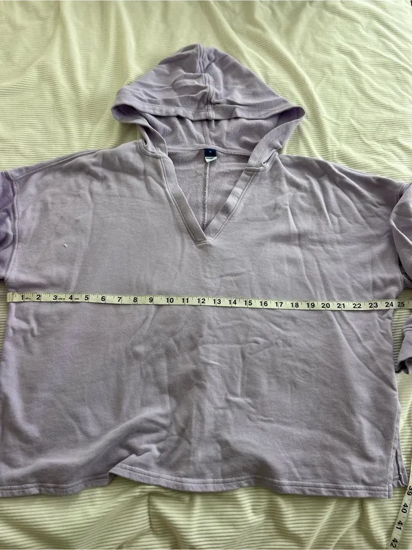 Lavender Hooded V-Neck Sweater - Image 6