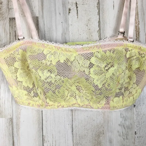 Victoria's Secret Yellow Lace Bralette Bra Sexy Lingerie Top v6x - Image 2