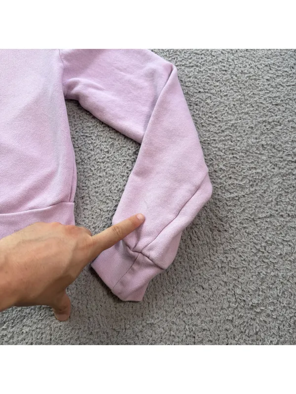 Brandy Melville Pink Cropped Full Zip Hoodie Cotton Blend Y2K Coquette One Size - Image 8