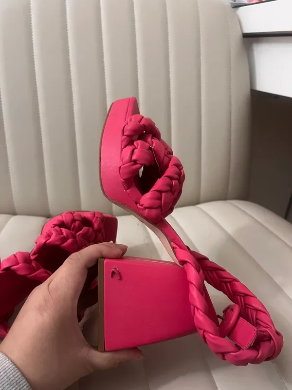 Circus by Sam Edelman Chunky Hot Pink Rope Heels Thick Platform Heel Barbie heels birthday chunky heels Valentine’s Day shabby chic - Image 9