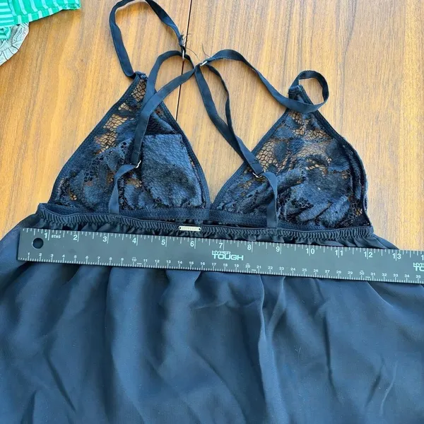 Bluebella Babydoll Top Small Black Sheer Lace Bow Romantic Coquette Lingerie - Image 7