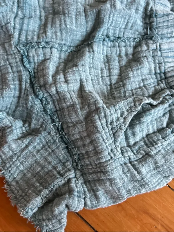 Free People FP One Solona Shorts Washed Blue Ruffled small no drawstring - Image 2