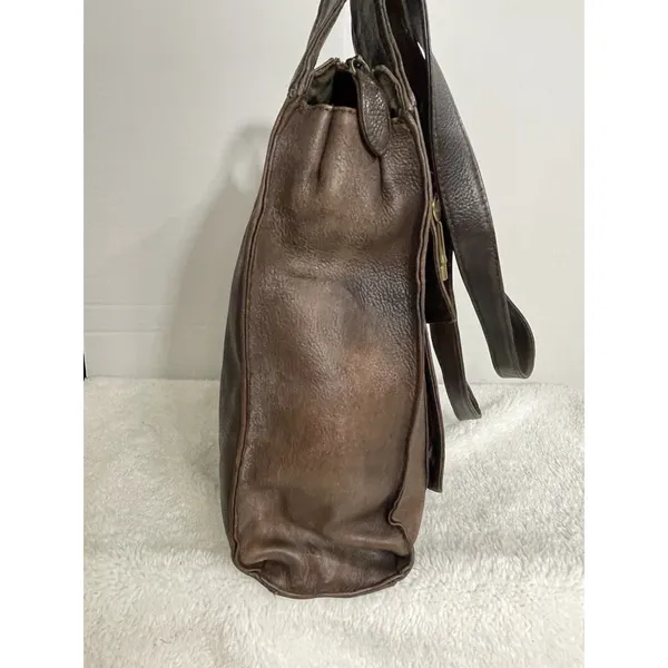 Fossil 1954 Large Brown Pebbled Leather Shoulder Bag Charm Women’s - Image 6
