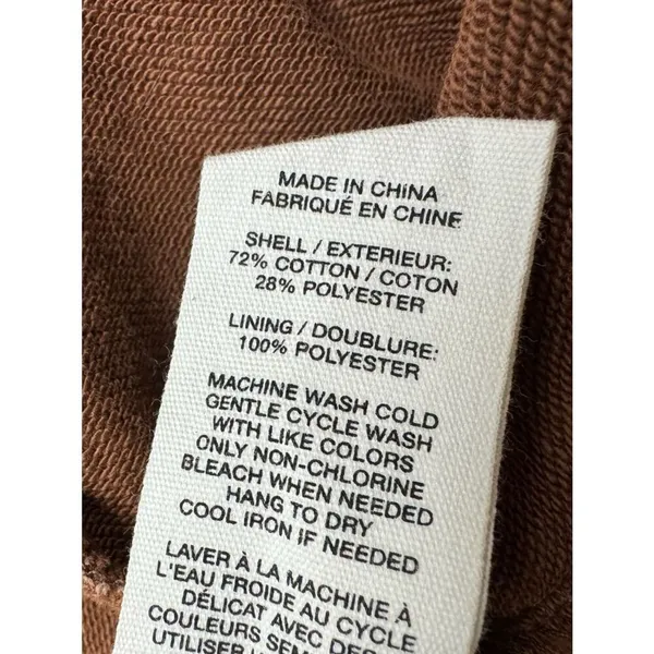 Avec Les Filles French Terry Pigment Dyed Shacket Brown Women’s Small - Image 3