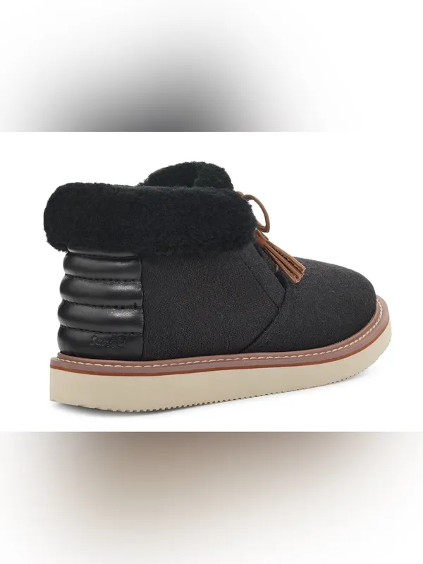 Sanuk Black Ankle Boot with Brown Laces and Trim Size 7 - Image 4