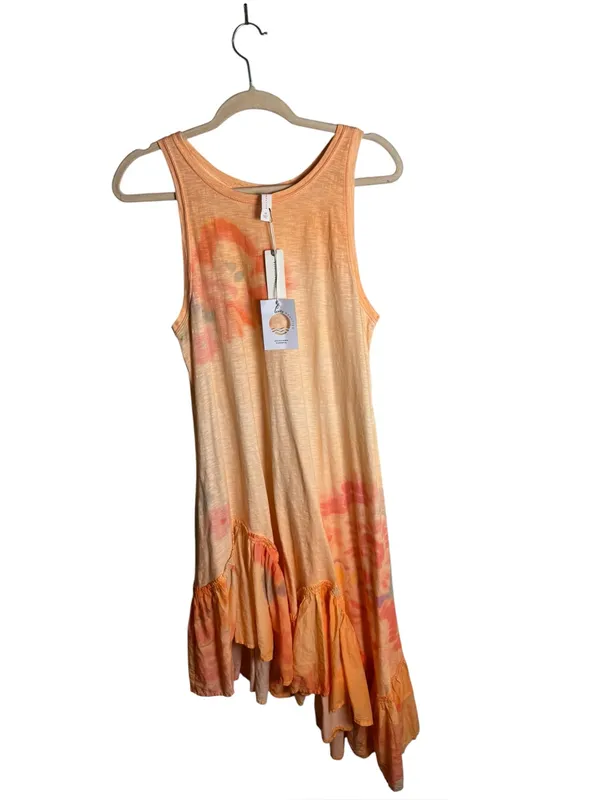 Daily Practice by Anthropologie Printed Asymmetrical Ruffle-Hem Dress NWT XS - Image 3