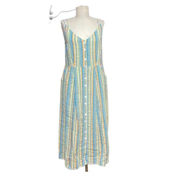 Roller Rabbit Seersucker Lindy Dress Rainbow‎ Stripe Size Medium - Image 3